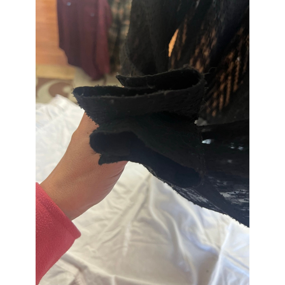 Free People Black Flowy Sheer Chevron Textured Blouse Womens Size XS EUC - Picture 4 of 15